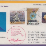 Cook Island - 4 C. Blumen/OHMS u.a. LH 1st-flight Sydney FFM 1976 Zuleitung