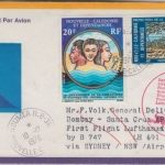 Nouvelle Caledonie - 20 Fr. Naturschutz u.a. LH 1st-flight Sydney FFM 1976