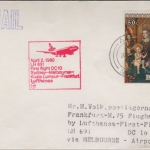 Niue - 50 C. Christmas LH 1st-flight Sydney FFM Zuleitungspost Etappe 1980