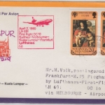 Solomon Islands - 2x20 C. Christmas LH 1st-flight Sydney FFM Zuleitungspost 1980