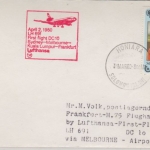 Solomon Islands - 50 C. Christmas LH 1st-flight Sydney FFM Zuleitungspost 1980