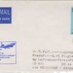 Norfolk Island - 50 C Lions Club LH 1st-flight FFM Melbourne Zuleitungspost 1980