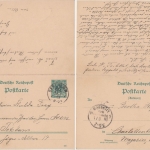 DR - 5/5 Pfg. K/A Ganzsache Doppelkarte Berlin NW66 Potsdam 1893