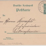 DR - Beyenburg 1891 K1 Ganzsache v. Wollbreiken (?) n. Lüttringhausen