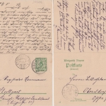 Bayern - 5/5 Pfg. Rauten Ganzsache Doppelkarte Oberstdorf Stuttgart retour 1907