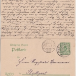 Bayern - 5/5 Pfg. Rauten Ganzsache Doppelkarte Oberstdorf Stuttgart retour 1907