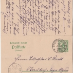 Bayern - 5/5 Pfg. Rauten Ganzsache Doppelkarte Oberstdorf Stuttgart retour 1907