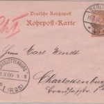 DR - 25 Pfg. Germania Ganzsache Rohrpost Berlin W49 - Charlottenburg 1900