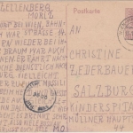 Österreich - 6 Pfg. Staatswappen Ganzsache Wien-Hadersdorf Salzburg 1946 Zensur