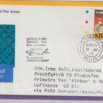 Belize - 35 C. 75Y PAHO LH 1st-Flug Faro Frankfurt 1979 seltene Zuleitungspost !