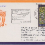 Belize - 50 C. Christmas LH 1st-Flug Bogota New York 1979 seltene Zuleitungspost