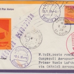 St. Lucia - 1/2 C. Segelschiff LH 1st-Flug Caracas Lima 1976 Zuleitung Etappe !!