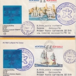 Montserrat - 200 Y USA Independance Zuleitungspost LH 1st-Flug Caracas Bogota