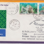 British Virgin Island - 8+15 C. Korallen LH 1st-Flug Caracas Lima 1978 Zuleitung