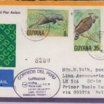 Guyana - 40 C. Naturschutz u.a. LH-1st-Flug Lima Bogota 1978 Zuleitungspost