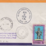 Guyana - Cuffy Denkmal Satz 2x LH-1st-Flug Bogota New York 1978 Zuleitungspost