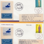 Suriname - Zuleitungspost LH-1st-Flug Rio - Santiago 1978 4 Luftpostbriefe