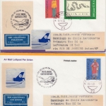 Suriname - Zuleitungspost LH-1st-Flug Rio - Santiago 1978 4 Luftpostbriefe