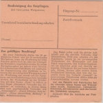 BRD - 90+20 Pfg. Posthorn/Heuss Paketkarte Erlenbach - Düsseldorf 1954