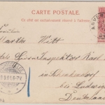 Belgien - 10 C. Leopold II Perfin VF Karte Antwerpen - Ludwigsfelde 1901