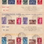 Belgien - CIPEX 1947 Überdruckausgabe 3 Umschläge/Sonderflug Brüssel New York