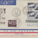 Frankreich - 20e Anniversaire Aeropostal France Amerique du Sud Luftpost 1948