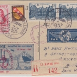 Frankreich - Journee du Timbre 1947 Sonderkarte Lupo-Einschreiben Le Havre Wien