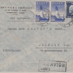 Griechenland - 2x100 Dr. Befreiung u.a. Luftpostbrief Thessaloniki Leipzig 1947
