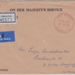 Gibraltar - Post Office 1967 Luftpost Einschreibebrief n. Aschaffenburg