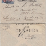 Italien - 30 C. Expres u.a. Eilbrief i.d. SCHWEIZ Mailand - Genf 1916