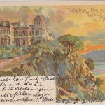 Italien - Rapallo Imperial Palace Hotel farbige Künstlerkarte gelöaufen 1906