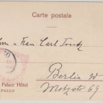 Italien - Rapallo Imperial Palace Hotel farbige Künstlerkarte gelöaufen 1906