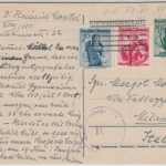 Österreich - 20 g Trachten Ganzsache + Zusatz n. ITALIEN Wien Milano 23.6.1949