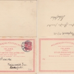 Island - 10/10 A. Ganzsache Doppelkarte König Christian IX. Reykjavik 1906 n.