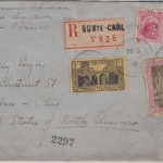 Monaco - 2 Fr. Ansichten u.a. Einschreibebrief n. USA Monte Carlo Columbus 1926