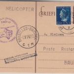 Niederlande - Helicopter Vlucht s'Gravenhage Brüssel 1947 Ganzsache + Zusatz