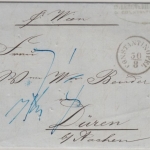 Österreich/Preussen - Levante Constantinopel Portobrief n. Düren 1855