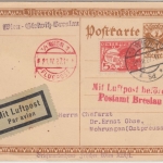 Österreich - Erstflug Wien Gleiwitz Breslau Luftpostkarte n. Mohrungen OPr. 1927