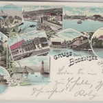 Österreich - K.K. Österr. Schiffspost a. Bodensee K1 Mehrbild-Farblitho 1897 n.