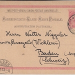 Österreich - KKPP Wien Bregenz No. 15 Bahnpost 10 H. Ganzsache i.d. SCHWEIZ 1903