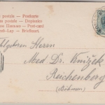 Österreich - Konstanz Bregenz 283 Bahnpost Karte Lindau - Reichenberg 1902