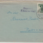 Österreich - Siegenfeld P. Baden b Wien Postablage L2 Brief n Baden b. Wien 1952