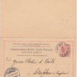 Österreich B&H - 5/5 Kr. Ganzsache Doppelkarte Trebinje - Netzschkau 1896