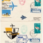 Österreich AUA 1. Caravelle Flug Tel Aviv - Wien/Athen 1963 2 Einschreibebriefe
