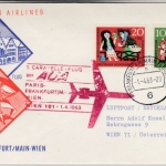 Österreich - AUA 1.Caravelle Flug Paris - Wien 1.4.1963 Etappe Frankfurt/M Wien
