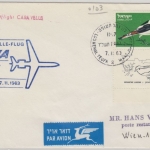 Österreich - AUA 1. Caravelle-Flug Tel Aviv - Wien 1963 Luftpostbrief