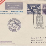 Österreich - DDR Lufthansa Erstflug Berlin - Warschau 1956 Zuleitungspost