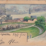 Tschechien - Vysočany (Prag) Zamek handgemalte (!!) Künstlerkarte gelaufen 1900