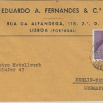 Portugal - 2,30 E. Garrett Firmenbrief Lissabon - Berlin 1957