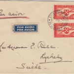 Portugal - 2x1,75 E. Flugpostausgabe Luftpostbrief n. SCHWEDEN Lissabon 1938